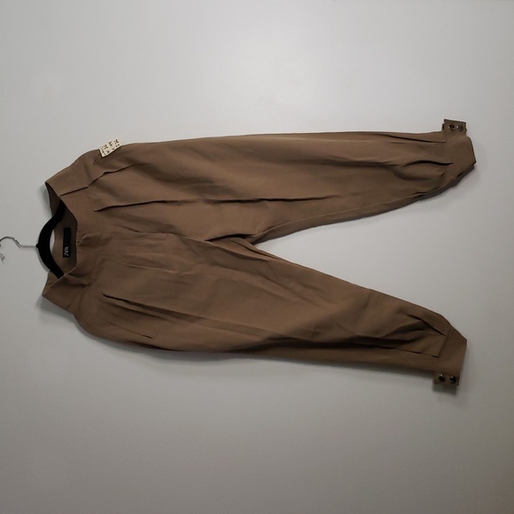 Zara high rise tanned trouser xs - Picture 1 of 9